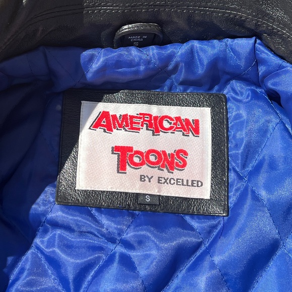 Betty Boop Ladies Leather Jacket - Black and Red - Picture 3 of 5